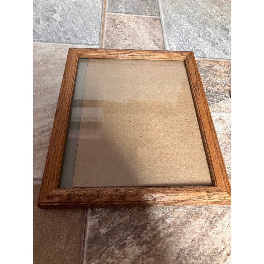 Intercraft Vintage Solid Oak Wood 8x10 Picture Frame Natural Grain with Glass
